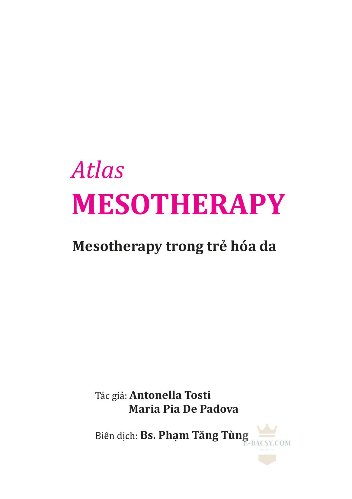 Atlas MESOTHERAPY Mesotherapy trong trẻ hóa da