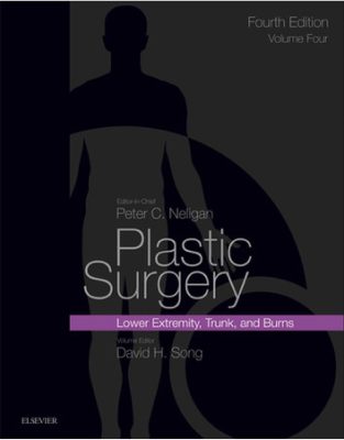 Bìa sách Plastic Surgery, Volume Four: Lower Extremity, Trunk, and Burns (Fourth Edition) của David H. Song và Peter C. Neligan