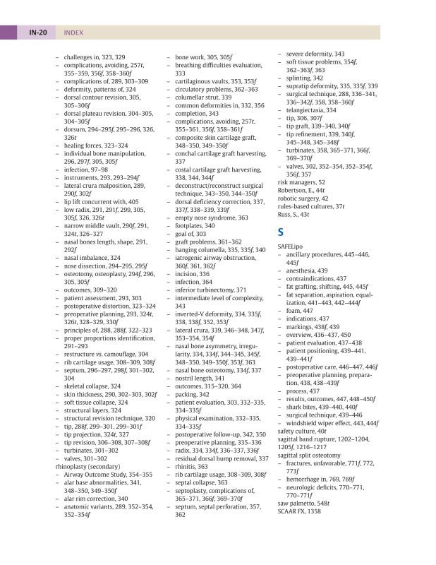 Sách The Unfavorable Result in Plastic Surgery Avoidance and Treatment Part 6 Index