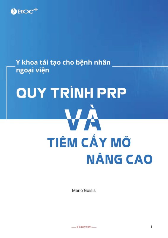 Bìa sách Quy trình PRP và tiêm cấy mỡ Nâng Cao của Mario Goisis